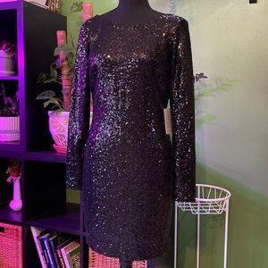 Black sequin body on dress